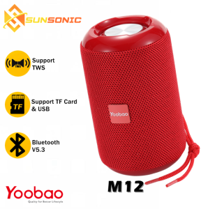 Yoobao M12 V5.3 TWS with Strap support USB/TF Card/FM Radio/AUX Function Portable Bluetooth Super Bass Speaker