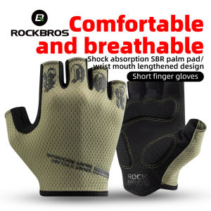 ROCKBROS Cycling Gloves Breathable Shockproof MTB Road Bike Half Finger Gloves Sweat Absorption Elastic Bicycle Gloves for Men Women