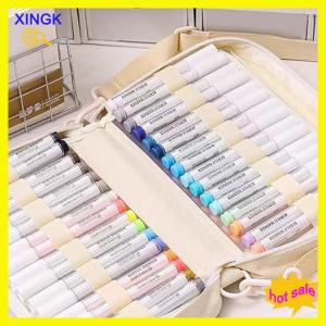 XINGK Large-capacity Marker Storage Bag 64 Pieces Layered Handheld Diagonal Shoulder Transparent Bag Watercolor Pen Finishing Box
