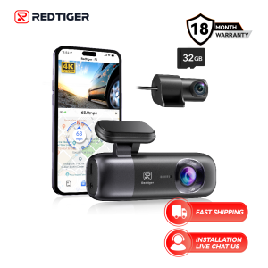 REDTIGER F9 4K Front & Rear Dash Cam WiFi GPS Night Vision Parking Mode App Control