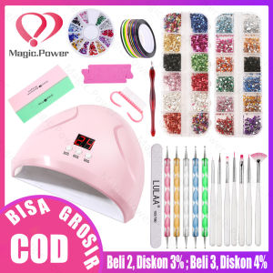 Set Mesin Bor Kuku Profesional Set Lampu Kuku LED Pengering untuk Manikur Kit Kuku Salon Kuku Profesional
