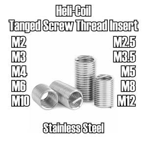 HeliCoil Recoil Tanged Screw Wire Thread Insert M2 M2.5 M3 M3.5 M4 M5 M6 M8 M10 M12 Stainless Steel 304
