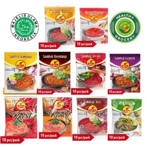 Sambal sachet terasi uleg dan sambel uleg ijo hijau ( 1 renceng isi 10 sachet)