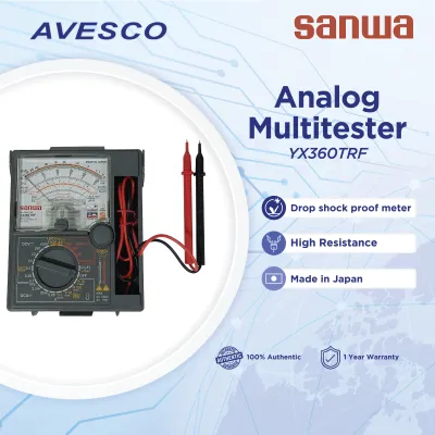 Sanwa Analog Multitester | YX360TRF | High resistance | Solid & protective body cover | Capacitance dB LI measurement | Avesco