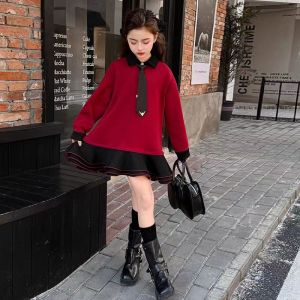 Little RD New Year Clothes For Girls 5-13 Years Old Spring And Autumn Preppy Style Princess Dress 251211