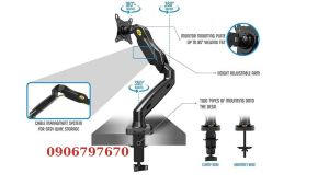 NB–F80 - Giá Treo Màn hình máy tính - Tay treo màn hình - Xoay 360 độ  Màn Hình 17 - 27