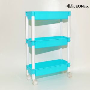 Rak Troli 3 & 4  Susun Serbaguna Rak Dapur Square Dorong Salon Kamar Mandi dengan Roda Tempat Penyimpanan Makanan Multifungsi
