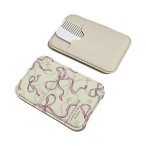 OMQAIO Dog Cat Cute  Stand Mirror Tulip Flower Bowknot PU Leather Fold Makeup Mirror Simple Compact Cosmetic Mirror Vanity Mirror Girls Gift