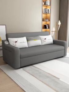 Sofa Bed Solid Wood Multi Function Foldable Storage Sofa Bed Bedroom Living Room Sitting And Lying Simple Push Pull Sofa
