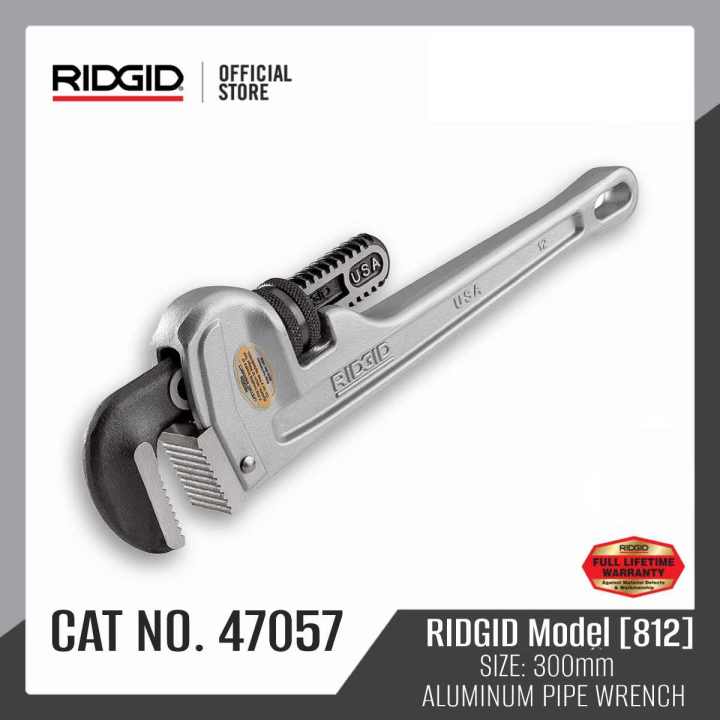 RIDGID 47057 Model 812 Heavy-Duty Aluminum Straight Pipe Wrench 300mm ...
