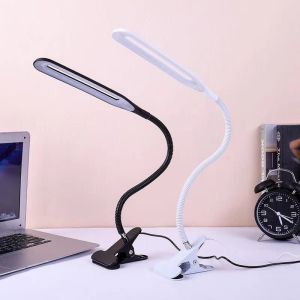 Clamp Clip Lights LED Reading Lamp USB Charging Shade Table Lamp Flexible Adjustable Eye Protection Study Desk Lamp with Clip