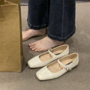 Retro French Mary Jane shoes ballet dance shoes for women flat bottom elegant doll shoes