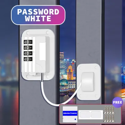 PRADO Cabinet Refrigerator Lock Punch Free Kids Safety Lock Security Window Lock wt Key Password Kunci Almari 安全鎖扣