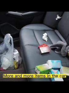 kkmf Car Seat Back Storage Bag PU Leather Tissue Cup Holder Organizer For Leapmotor T03 S01 C11 C01 Accessories 4P6B8