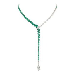 ZOCA 925 Sterling Silver Emerald Gemstone Water Drop Pendant Necklace Fine Jewelry Gifts