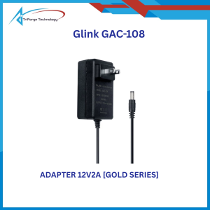 หัวอะแดปเตอร์แบบกลม GLink GAC 108 High-Quality Power Adapter 12V2A for Cameras Efficient Energy Saving