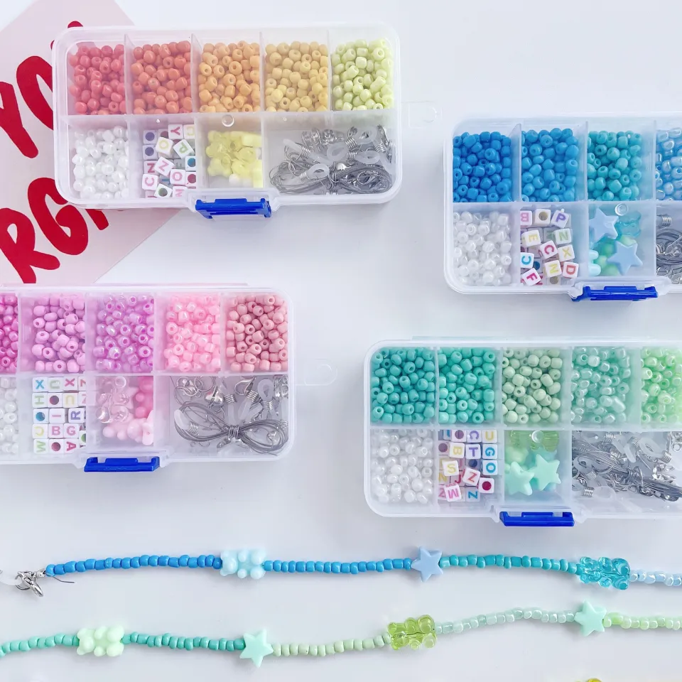 DIY New loose bead bead solid color rice beads set acrylic letter