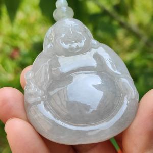 Rare Old Collection Natural Type A Jadeite Jade Pendant Necklace crafted as Milo Buddha with certificate weigh 56.32 grams measurement 54.2 * 45.6 * 12.8 mm (pendant181)
