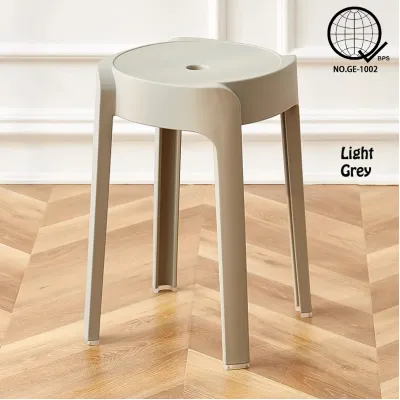 DAILYGO Thickened Nordic Style Plastic Stool Chair Stackable Dining Chair Round Household Stool