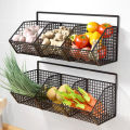 Multifunction Kitchen Wall Mounted Rack Organizer Storage Basket Hanging Shelf Bathroom Stainless Organizer. 