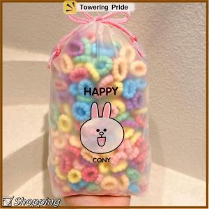 [Towering Pride] 100Pcs Cô Gái Đầy Màu Sắc Tóc Ban Nhạc Thiết Lập Nylon Cao Đàn Hồi Ban Nhạc Cao Su Trẻ Em Của Tóc Vòng Tròn Trẻ Em Tóc Tie Tóc Phụ Kiện
