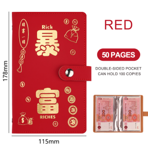 A6 Budget Money Organizer Transparent Double-sided savings core Cash Envelope Binder Planner