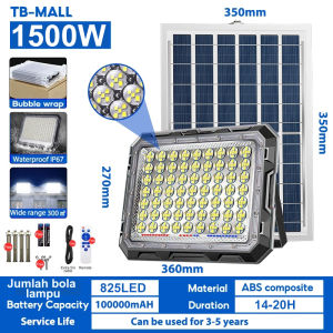 Lampu Tenaga Surya 1500W solar cell 24 Jam Otomatis Outdoor IP67 tahan air otomatis Dengan Remote
