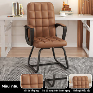 KMR Ghế văn phòng kiểu cong ghế máy tính ống thép chắc chắn và PVC chống trầy xước bền.