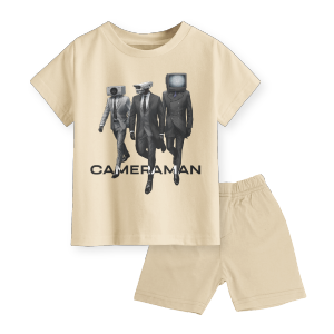 Setelan Kaos Celana Pendek Anak Laki-Laki Perempuan Motif Terbaru Cameraman