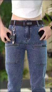 Stretchy Straight-leg Mens Jeans Mens Comfortable Trendy Jeans Pants  Stretchable Denimm