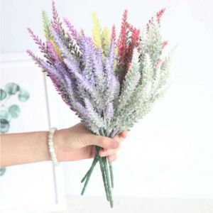 Bunga Lavender Plastik Snowy Plastik Hias Pot Bunga Artificial Daun Rambat Dekorasi Monstera Import