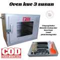 OVEN KOMPOR OVEN TANGKRING OVEN KUE 3 SUSUN DENGAN ANEKA LOYANG DAN PERALATAN KUE KERING. 