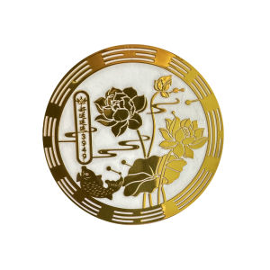 Good Luck Lotus Purifying Heavenly Palace Blessing Sticker Koi Lotus Stickers Toilet Bathroom Decor Home Decorations PVC 3D Stickers  Metal Purification Stickers