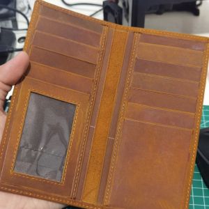 Dompet kulit panjang tipis Lipat Crazy horse