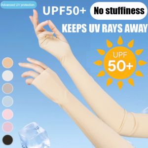 UPF 50+ Invisible Sunscreen Seamless Ice Sleeves Stretch Sport Sunscreen Cuff Cover Cooler Sun Block Protect Skin