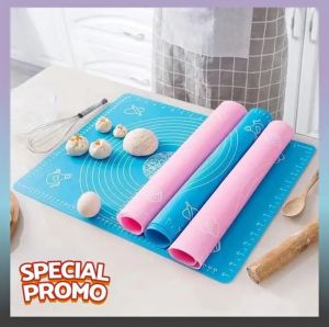 Alas adonan dan rollpin kayu / alas baking silikon