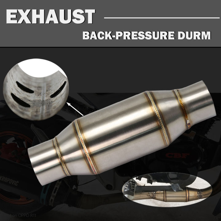ZSDTRP Moto Motorcycle Exhaust Pipe Muffler Expansion Chamber Silencer