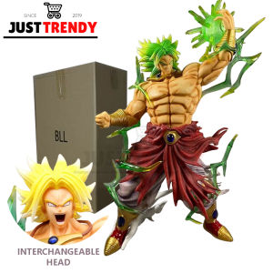 Dragon Ball Anime Super Broly Super Saiyan Action Figure Figure with Interchangeable Heads and LED Light Gift Doll Toys Gift 41cm