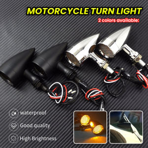 1pair Motorcycle aluminium Retro Bullet LED Turn Signal lamp Brake Light Mesh Lens