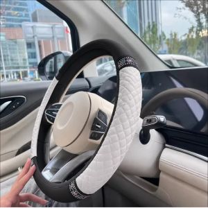 WAPKTY Chống trơn trượt Vỏ bọc vô lăng  cương pha lê Chống mài mòn Thoáng khí Bọc Vô Lăng Ô Tô  Chất liệu da Napa Bọc bảo vệ vô lăng ô tô Dành cho mọi mùa