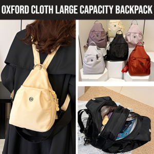 Double Shoulder Bag Womens Travel Fashion Oxford Cloth Large Capacity Backpack Street Trend Soft Leather