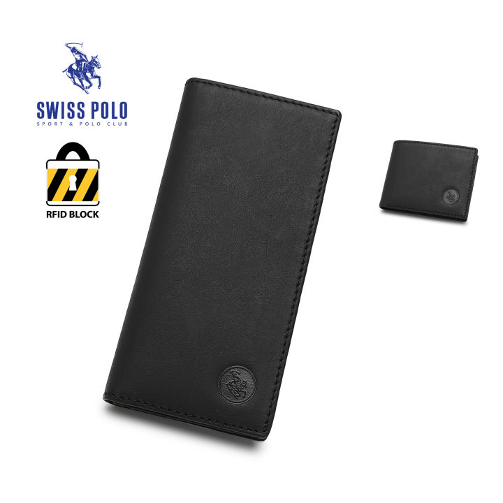 Swiss Polo Genuine Leather Rfid Long Short Wallet Sw Black Series