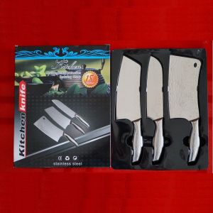 Combo 3 cây dao thái inox - BỘ 3 DAO LUOI THÉP KHÔNG RỈ CỰC BÉN - Chất liệu inox cao cấp - dao chặt xương - dao thái thịt hoa quả rau củ - bo dao làm bếp