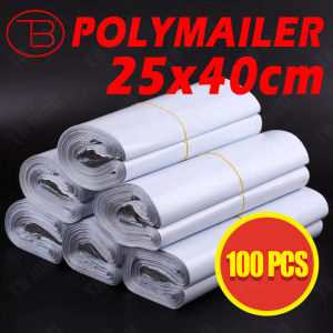 Fumu Plastik Packing Polymailer Olshop PE Putih 25X40CM Isi 100pcs Tebal Grosir Lem Perekat