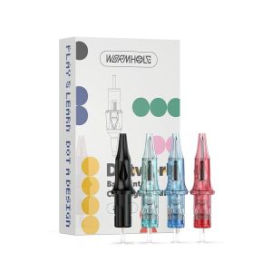 Ballpoint Pen Cartridge Needles Wormhole Tattoo Cartridge Needles 20Pcs Mixed Color Dotwork Tattoo Needles Retractable Ball Pen Cartridges for Dotwork Drawing & Sketch Stippling Practice On Papers