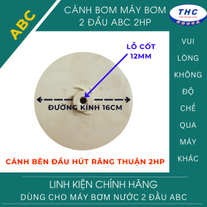Cánh Máy Bơm Nước ABC 2/3HP 2 Đầu - Phụ Kiện Thay Thế Chính Hãng Tân Hoàn Cầu