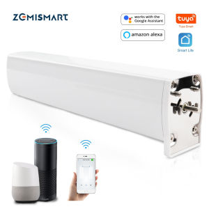 Zemismart Tuya Zigbee Electric Sliding Curtain Motor Smart Electric Curtain Motor 82MotorRemote Control Alexa Home Timer Automatic Curtain System work with Tuya APP/Homekit