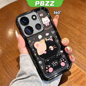Feadship Case for infinix smart 7 tecno go 2023 5g phone casing Softcase Silicone shockproof Cover new design aesthetic with holder cute cat Transparent for girls SJMMZJ1