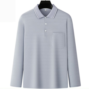 Mens Ice Silk Polo Shirts Long Sleeve Summer Shirt Quick Dry Business Polo Moisture Wicking Office Shirt