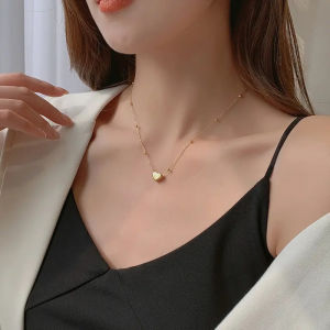kalung titanium wanita liontin love gold vintage elegant anti karat bahan titanium Perhiasan Rose Jewellery Rantai